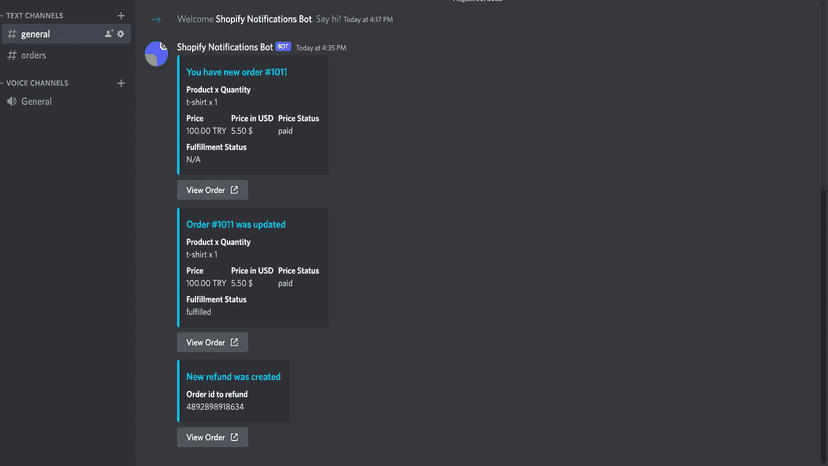 Get notifications in discord