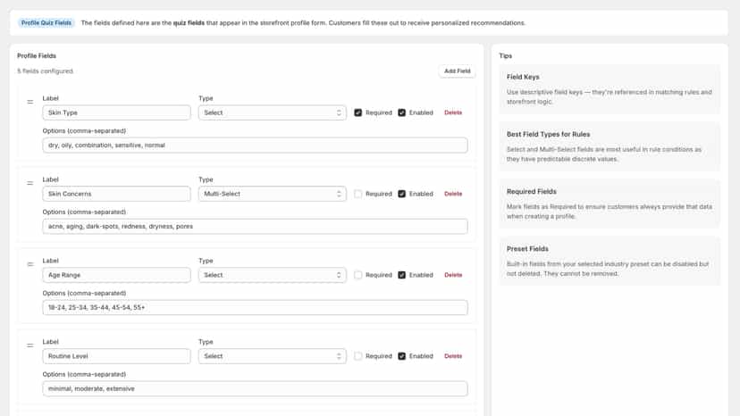 Matching Rules Editor
