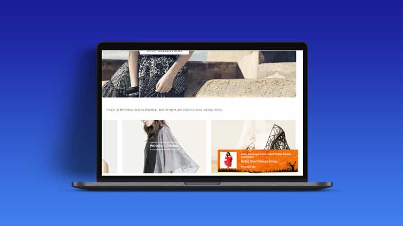 Social Proof Pop up, recent sales, notification popup
