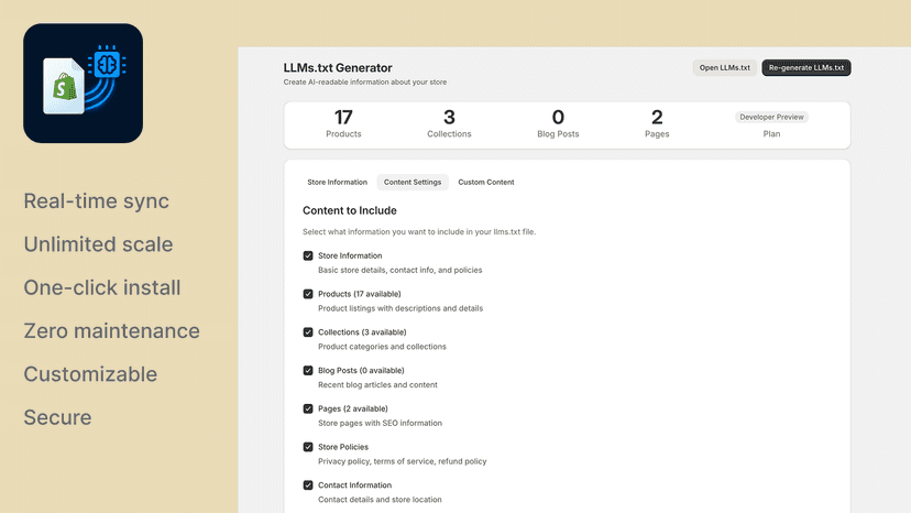 Real-time, unlimited, secure, customizable, one-click install