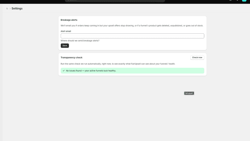 Transparency check confirming active funnels are working
