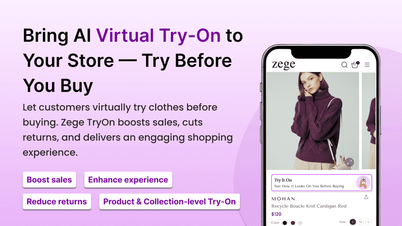 Virtual try on cloths details page