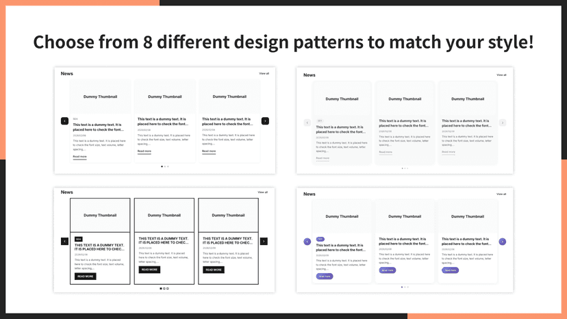 Choose from 8 different design patterns to match your style!