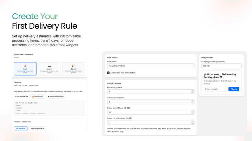 Create rule page