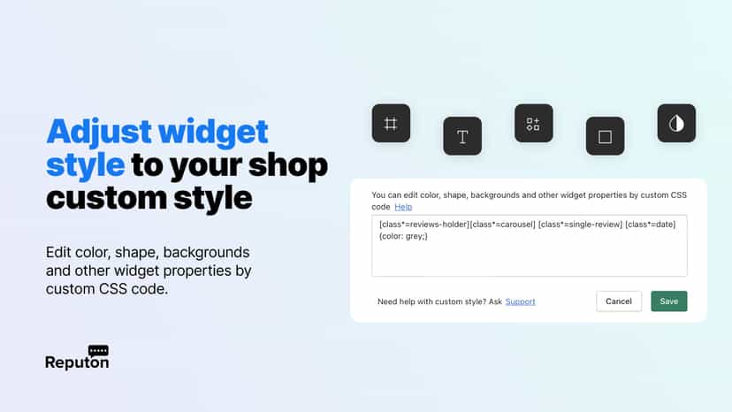 Shopify Facebook reviews custom style
