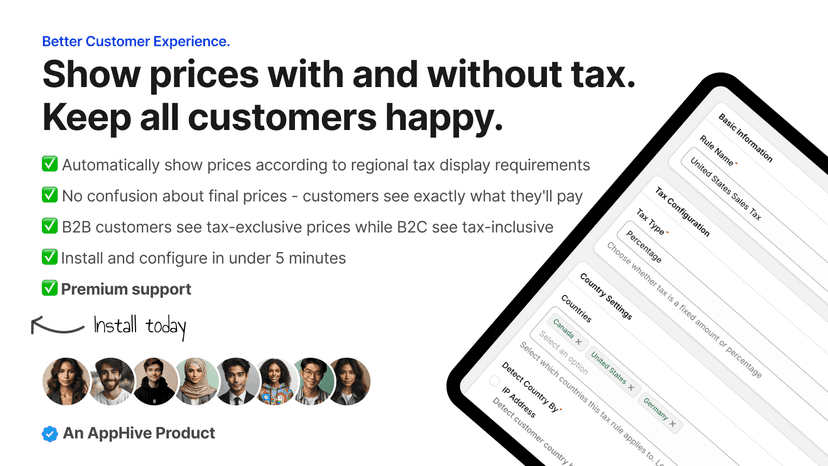 Show prices with and without tax. Keep all customers happy.