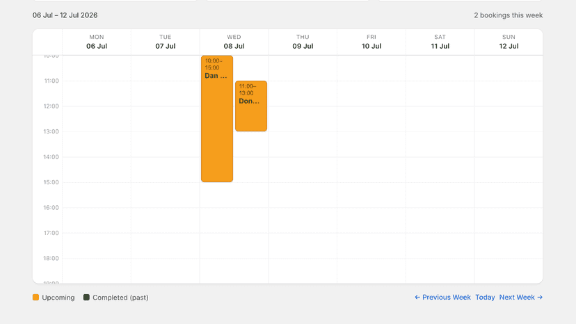 Manage all your bookings in a calendar!
