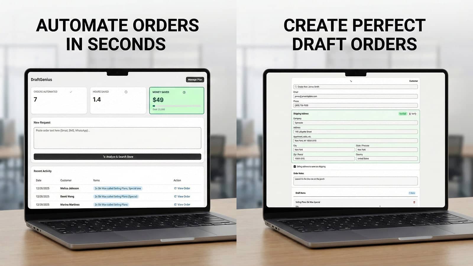Google Maps verified shipping addresses for Shopify draft orders