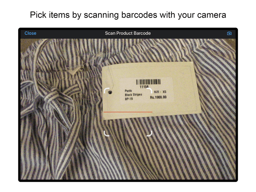 Scan barcodes with your camera and pack orders