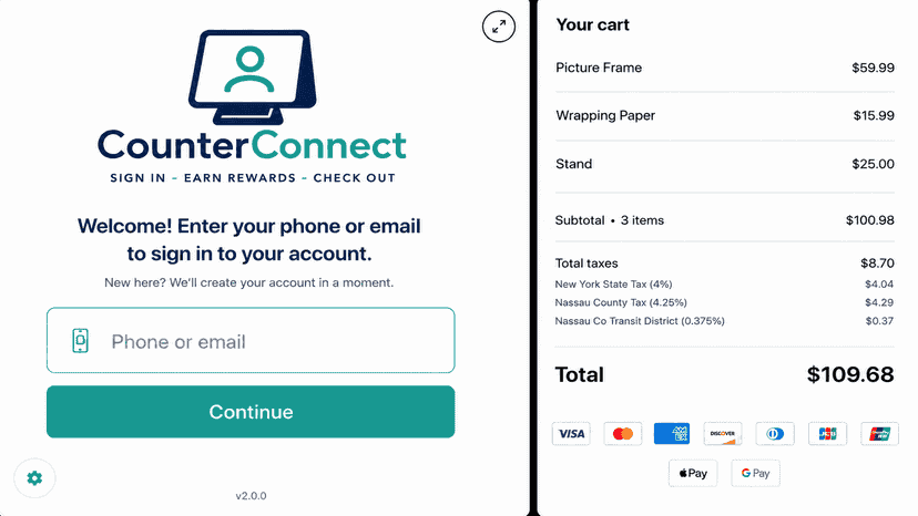 Capture customers while keeping live receipt options