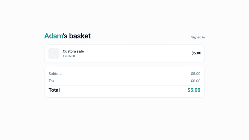 Live Cart - Signed In