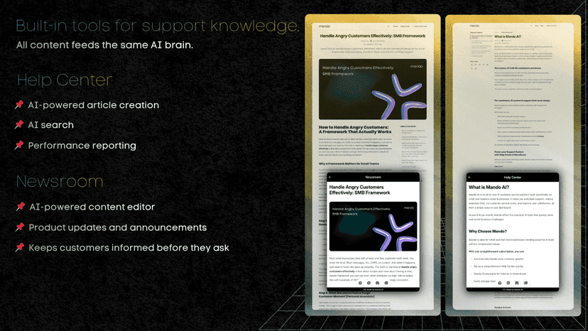 Help Center & Newsroom Included