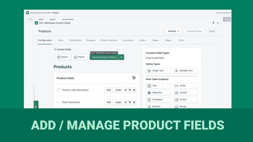 Add Product Fields
