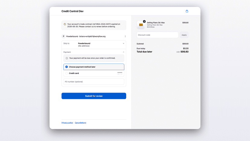 WRIT Contract Gate feature overview