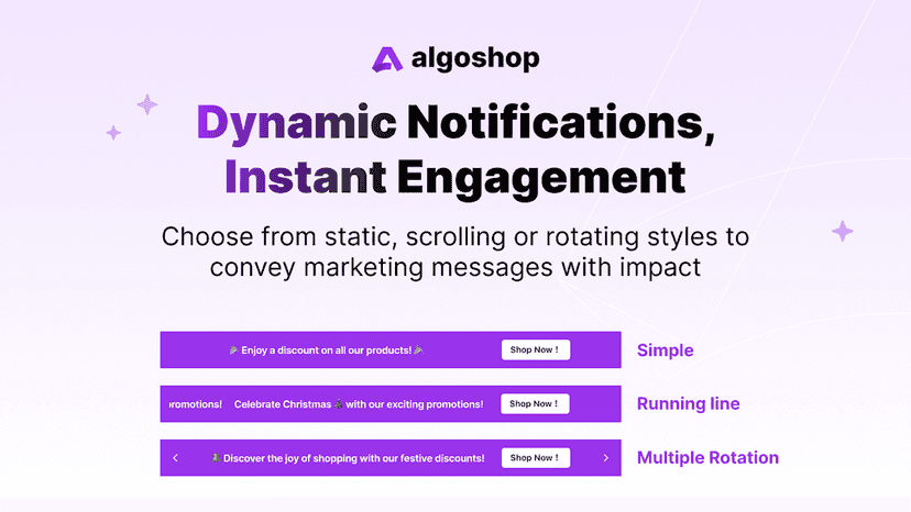 Single, scrolling, or rotating bars that drive engagement fast