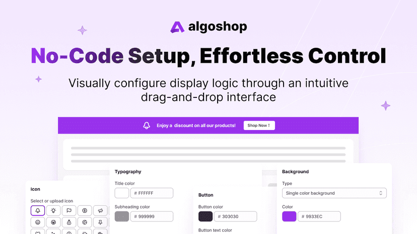 No-code visual setup, designed for simple and direct experiences