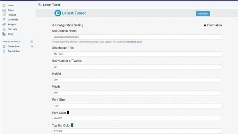 Twitter configuration