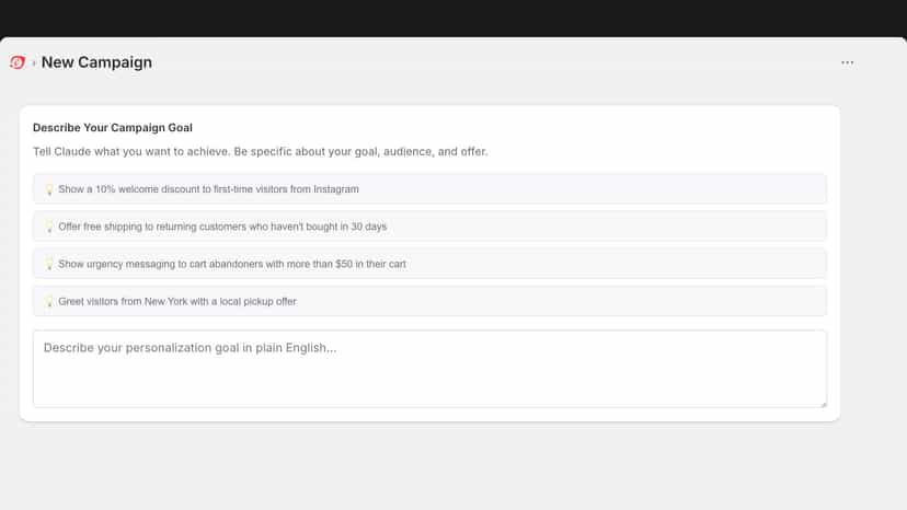 Generate AI-powered personalization campaign goals