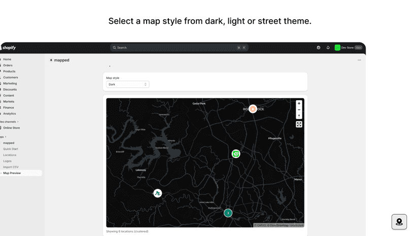 mapped dark theme