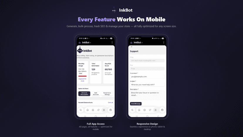 Every feature works on mobile — fully responsive app design