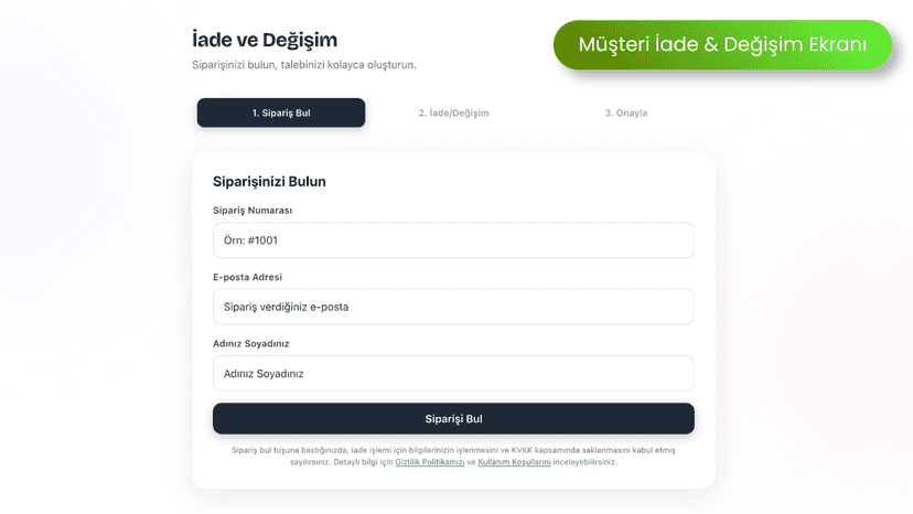 kolayiade - iade ve değişim