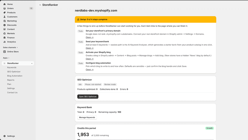 home page