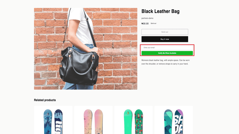 Storefront widget preview on storefront