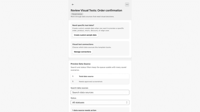 Mobile visual-test review queue