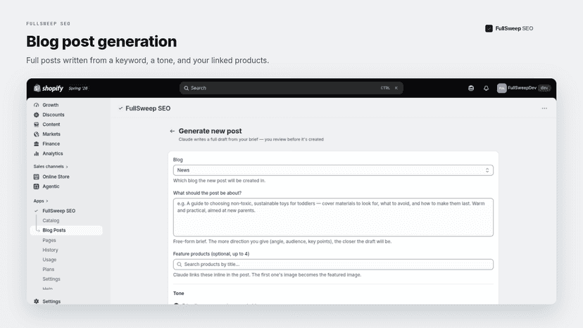 Blog post generation flow