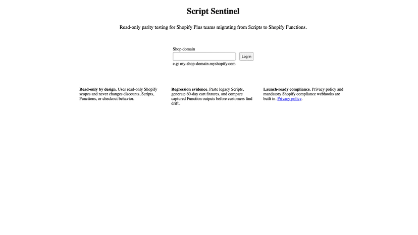 Script Sentinel dashboard workflow