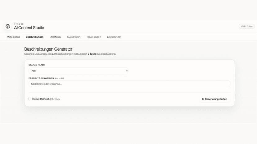 KI-Generator für Shopify-Produktbeschreibungen