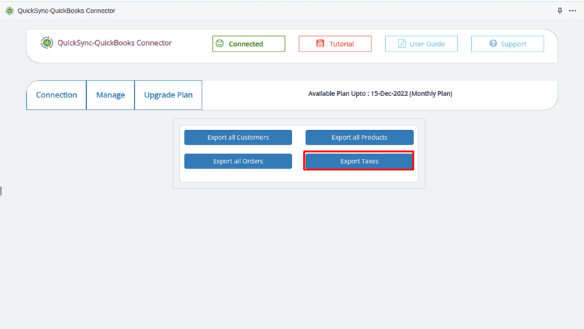 Export Taxes page