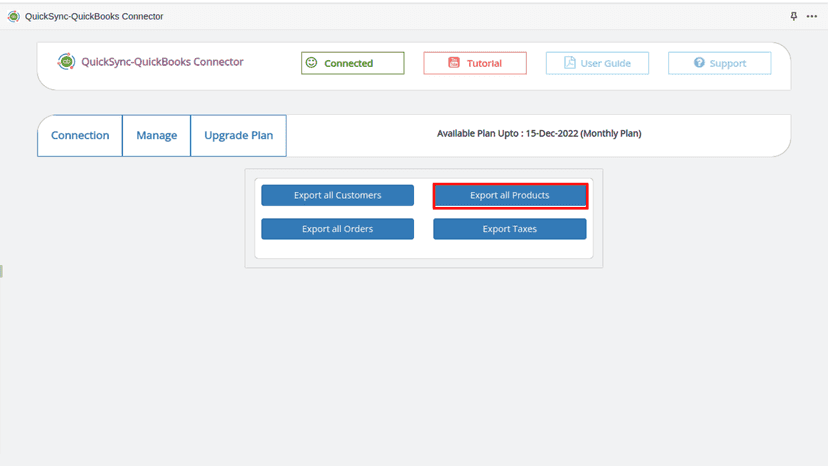 Export Product page