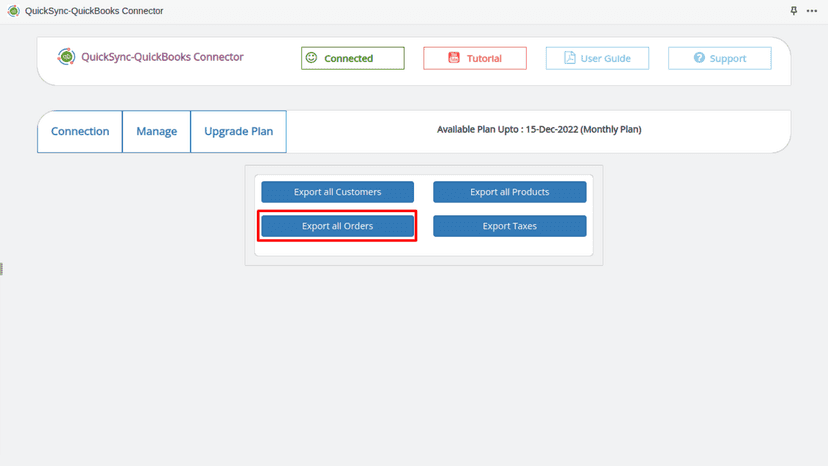 Export Order page