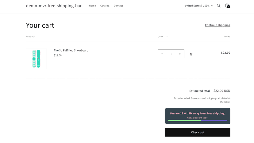 Free Shipping Bar Cart Page