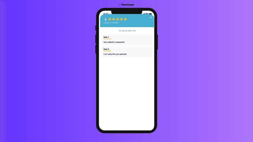 Reviews view on mobile devices