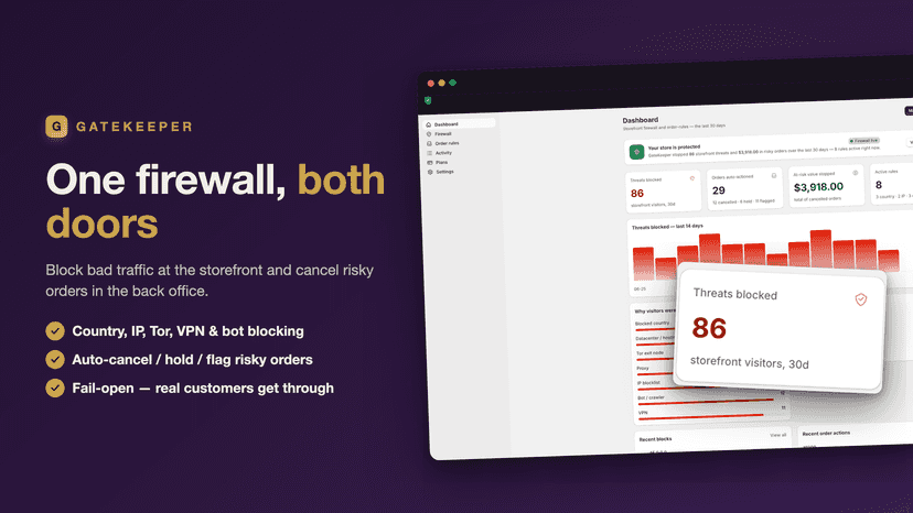 One firewall for storefront traffic and back-office orders