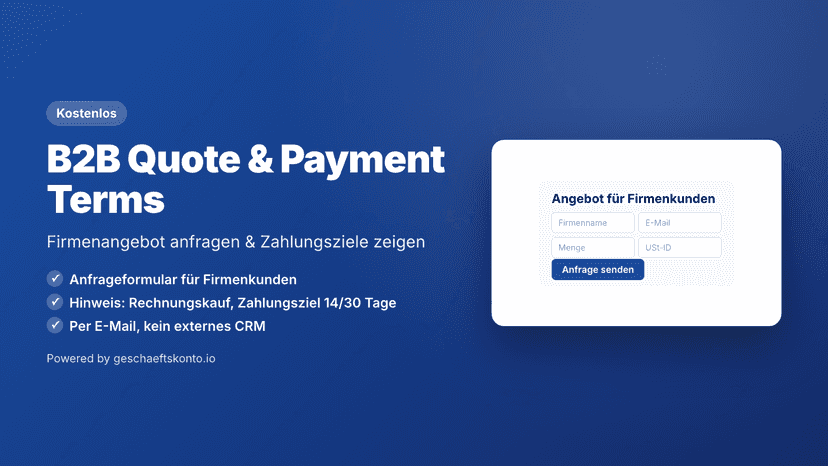 B2B-Anfrageformular auf einer Produktseite