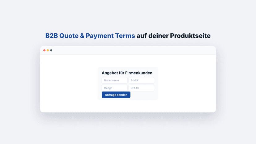B2B-Angebotsformular im Shop