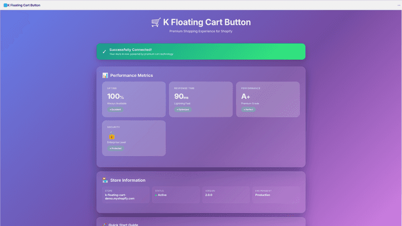 Admin Panel K Floating Cart button for Shopify