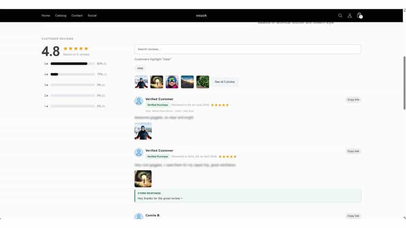Product reviews