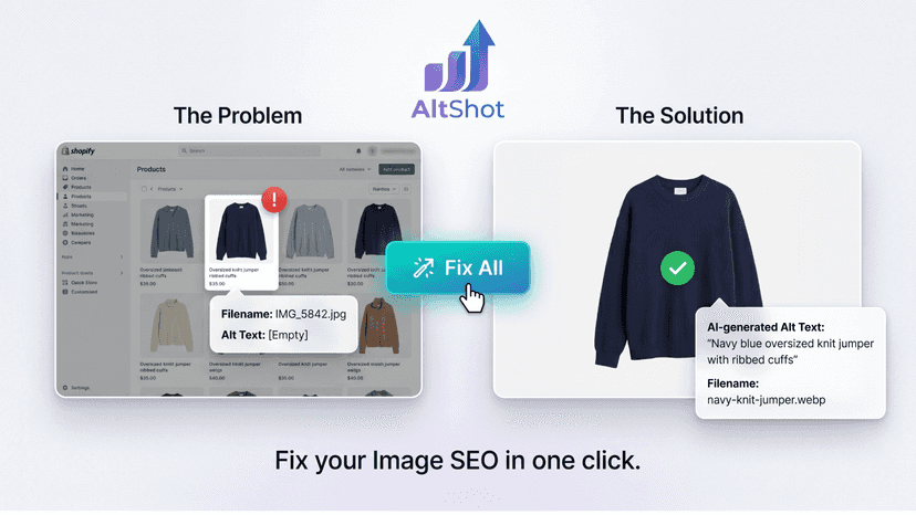 AltShot app interface demonstration showing a 'Before and After'