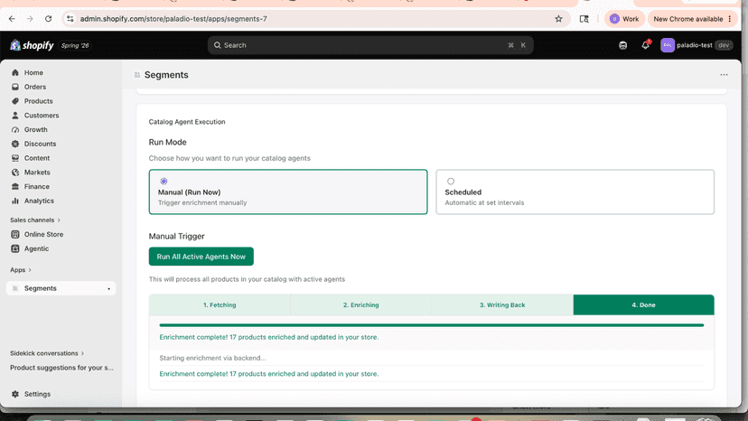 Enrichment complete: 17 products enriched and updated