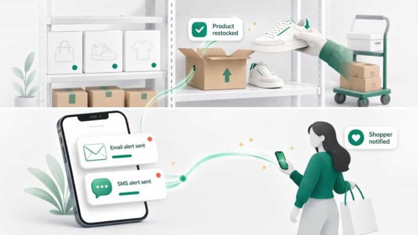 Notifies shoppers when selected items return
