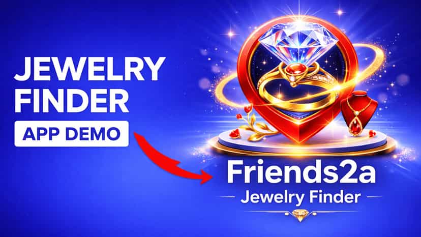 Jewellery finder app with product filter dropdown