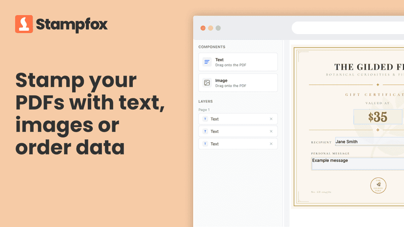 Stampfox PDF personalization app