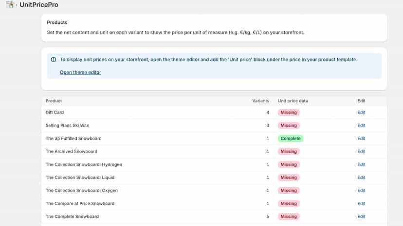 application setting