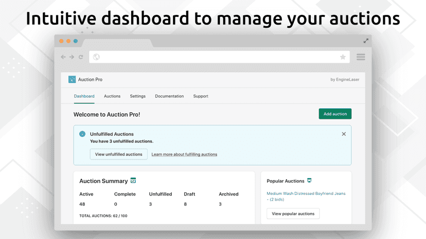 Screenshot dashboard