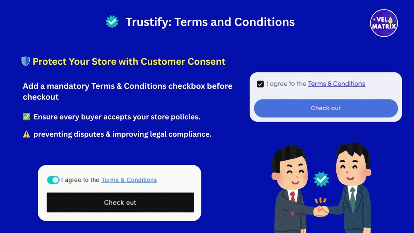 Terms and Conditions checkbox before checkout