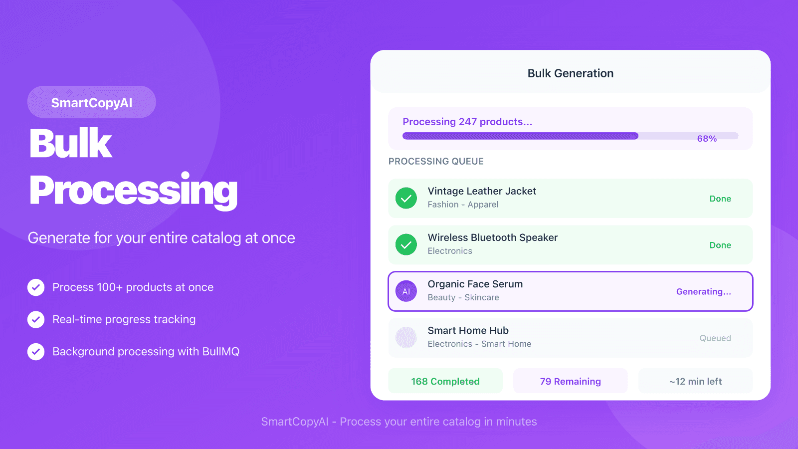 Bulk Processing - Generate hundreds of descriptions fast